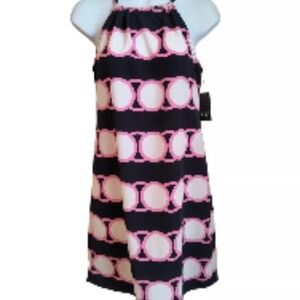 Crown & Ivy Pink and Black Halter Dress